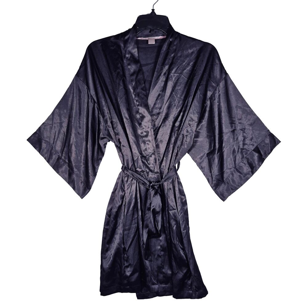 Victoria's Secret Black Satin Robe Womens size Small